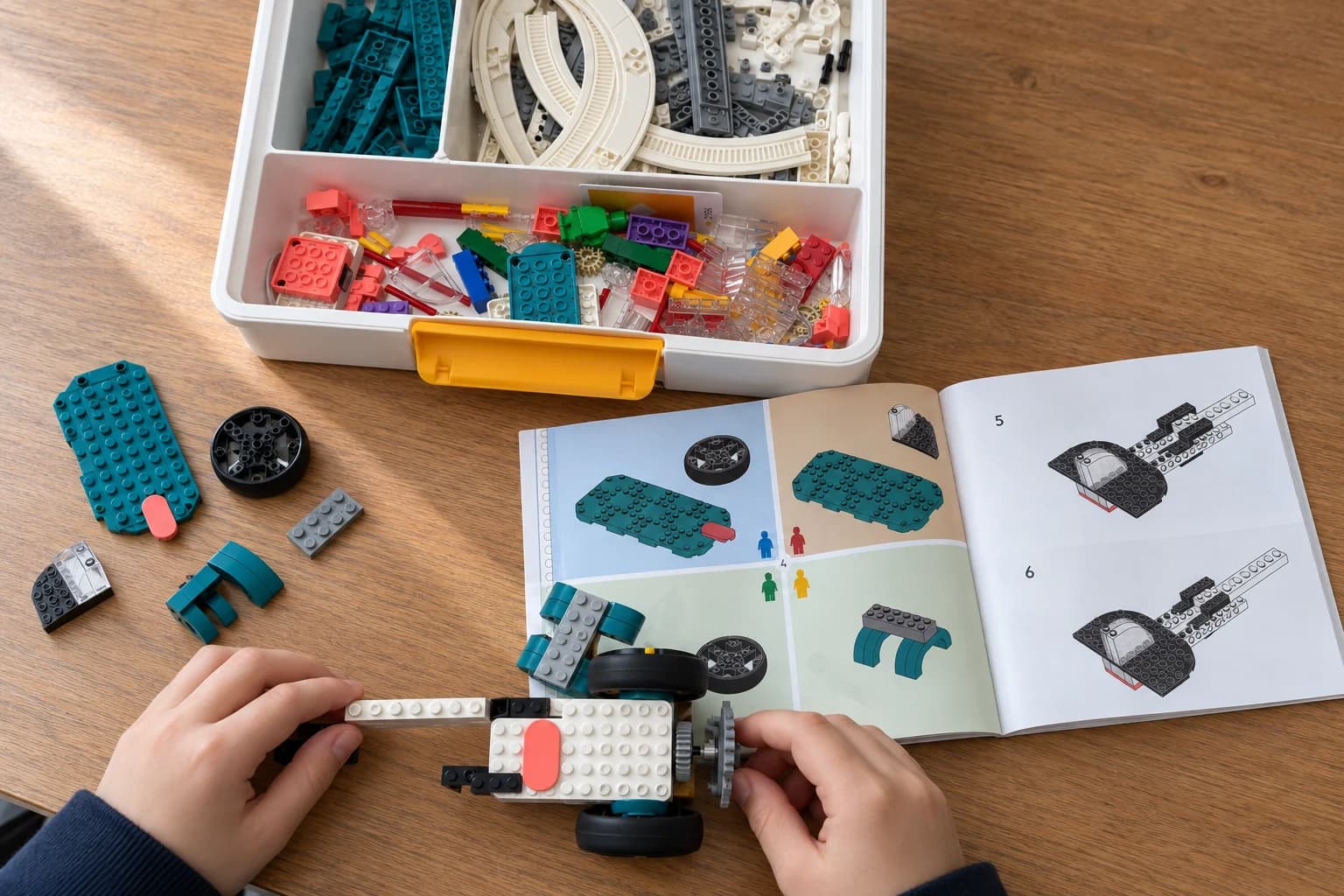 Budowanie konstrukcji z nowego zestawu LEGO Education według instrukcji